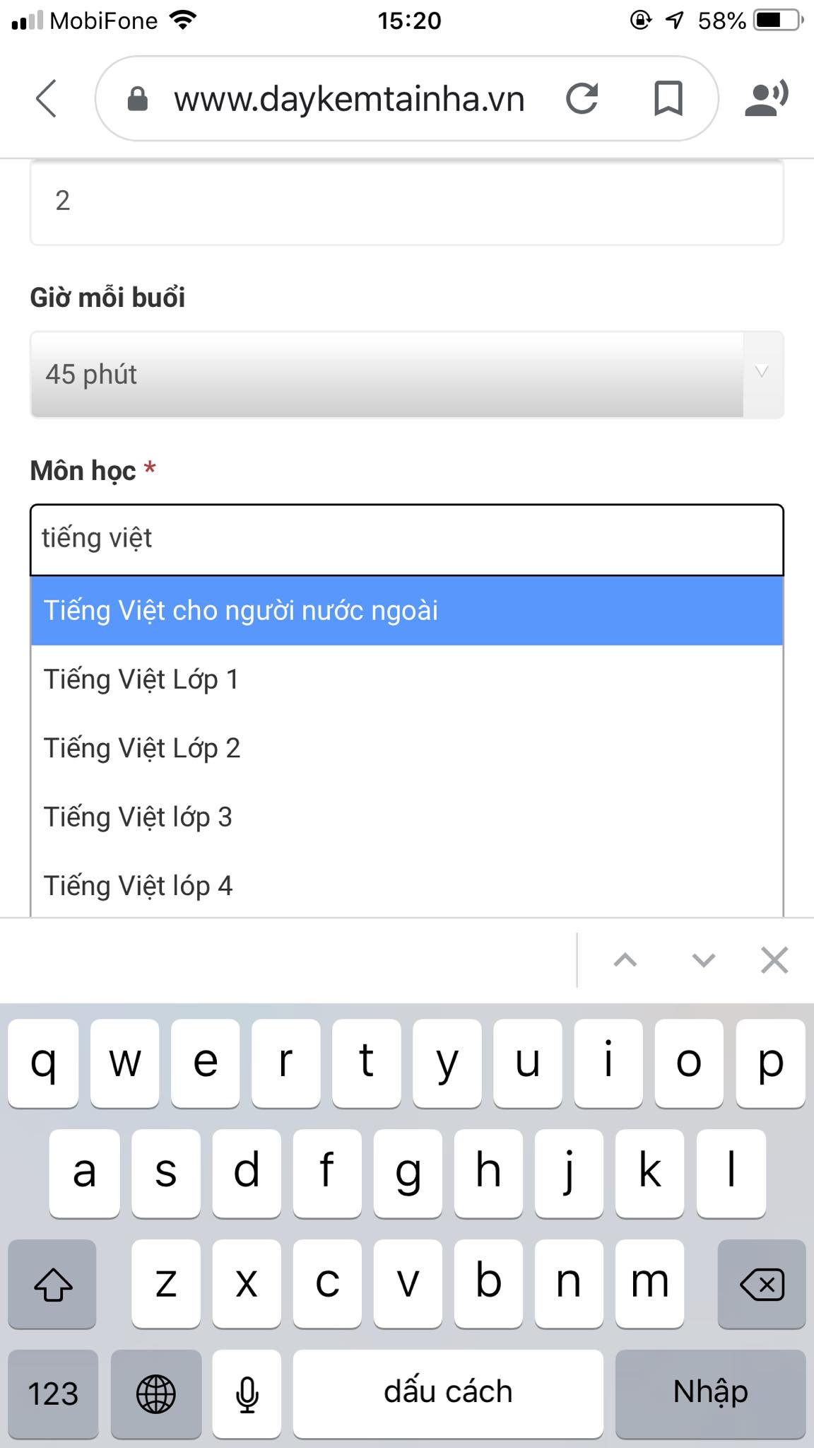 Học phí tiếng Việt cho người nước ngoài